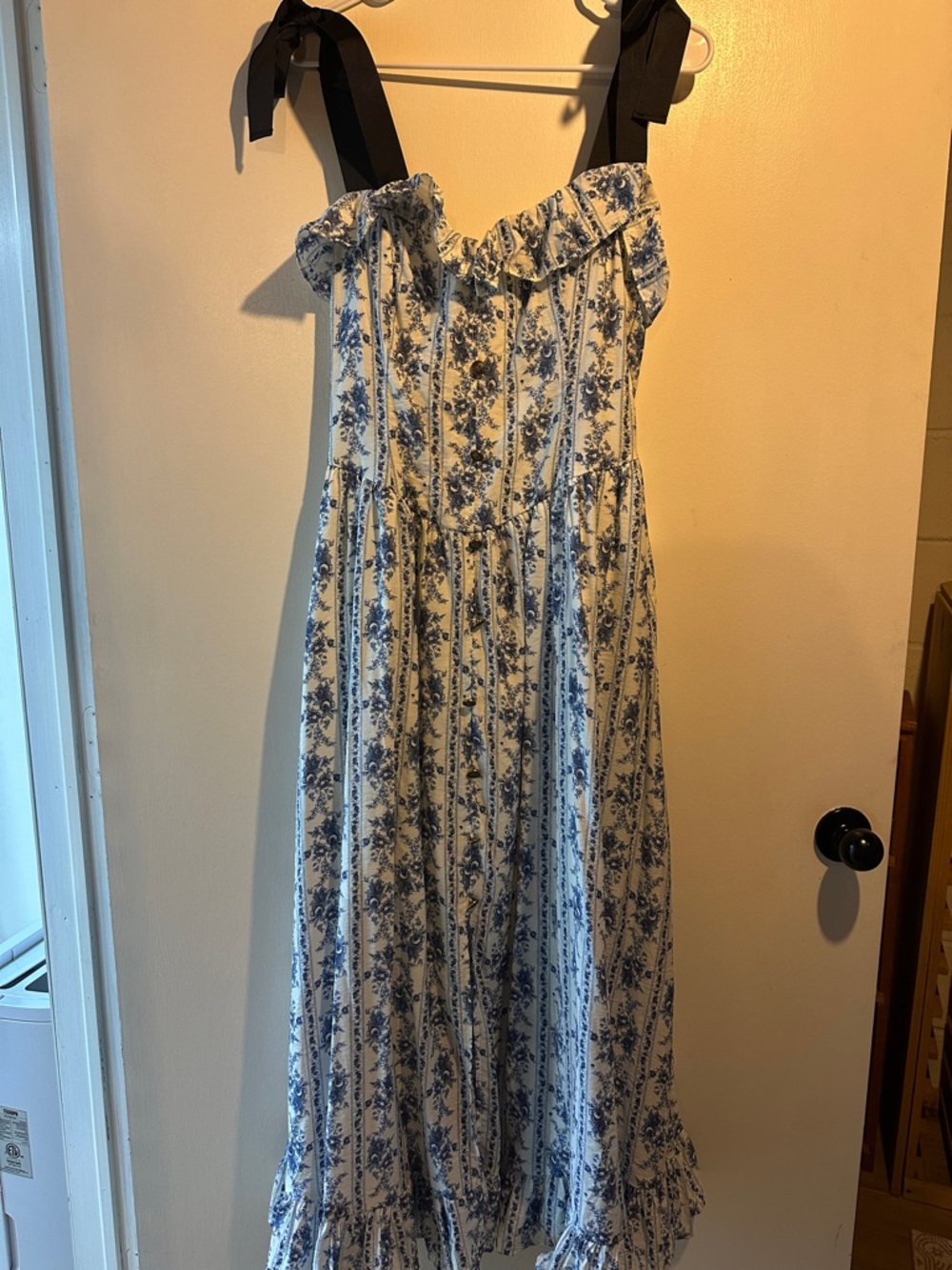 May Design Blue Floral Ruffle dress